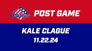 Kale Clague Post Game  112224 [upl. by Jilleen]