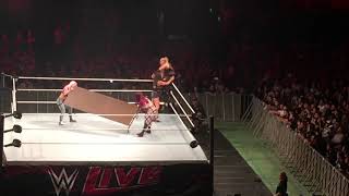 WWE Santiago 2018 Natalya Bayley amp Ember Moon vs Riott Squad Sarah Logan trought a Table by Natalya [upl. by Nnaoj]