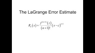 Proof of Lagrange Error Bound [upl. by Divadnahtanoj311]