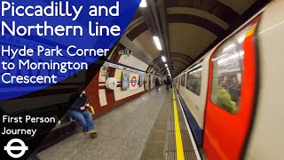 London Underground First Person Journey  Hyde Park Corner to Mornington Crescent [upl. by Snej]