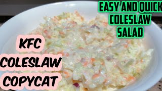 KFC COLESLAW salad recipe creamy sweet and crunchy [upl. by Nerret]