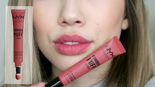 NYX Powder Puff Lippie  Review and Swatches [upl. by Nolahs553]