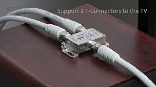 2 Way F Type Cable TV  CATV Broadband Splitter 2500MHz KIT fr Virgin Media etc [upl. by Atrebor]