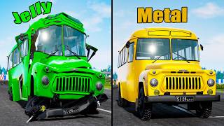 Jelly Car vs Metal Car 10  Beamng drive [upl. by Estus]