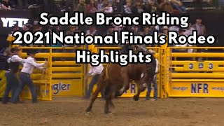 National Finals Rodeo Saddle Bronc Highlights from 2021 in Las Vegas [upl. by Rafi323]