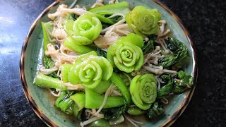 Bok choy with mushrooms and oyster sauce [upl. by Furey891]