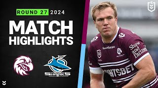 NRL 2024  Sea Eagles v Sharks  Match Highlights [upl. by Angle]