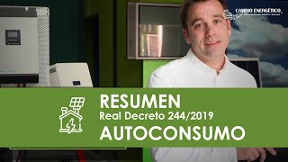 Resumen Real Decreto 2442019 Autoconsumo Fotovoltaico Balance Neto [upl. by Bullock181]