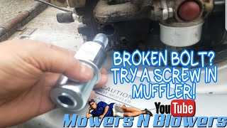 BROKEN MUFFLER BOLT CANT EXTRACT IT TRY A TECUMSEH BRIGGS amp STRATTON THREADED PIPE MUFFLER REPAIR [upl. by Nymrak]