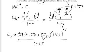 Thermodynamics  42 Moving Boundary Work in a polytropic process [upl. by Ronoc]