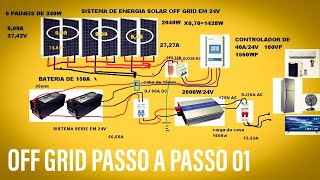 Como dimensionar um sistema de energia solar fotovoltaico OFF GRID passo a passo  Parte 1 [upl. by Oidale657]