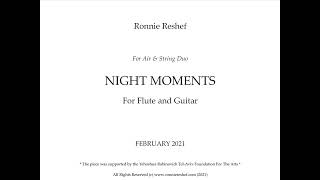 Ronnie Reshef NIGHT MOMENTS for flute and guitar  score video [upl. by Amikay]