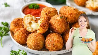 How to Easily Make Crispy Cheesy Fried Rice Balls Arancini [upl. by Alic]