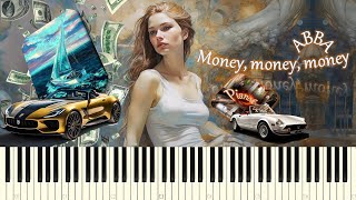 ABBA  Money money money piano tutorial НОТЫ  MIDI [upl. by Analahs167]