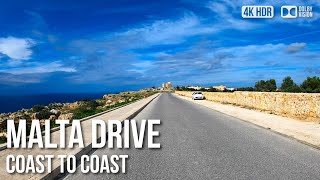 Malta Driving From Coast To Coast  🇲🇹 Malta 4K HDR DrivingTour [upl. by Cirde54]