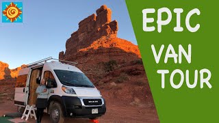 Epic Van TourEP 8 VanTour of our OFFGRID Sustainable ProMaster Van  136 inch wheel base [upl. by Ahsenik]