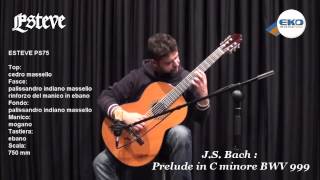 JS Bach prelude BWV 999  realizzato con la chitarra contrabbasso Esteve PS75 [upl. by Petie]