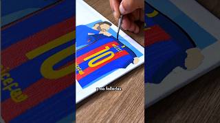 DÍA 2 pintando a MESSI enseñando su CAMISETA vs el REAL MADRID 🔵🔴👕 [upl. by Bayly]