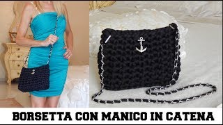 BORSETTA POCHETTE IN FETTUCCIA CON MANICO IN CATENA  NUNZIA VALENTI [upl. by Luo114]