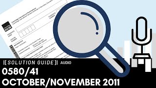 058041 OctoberNovember 2011 Marking Scheme MS Audio Voiceover [upl. by Papst]