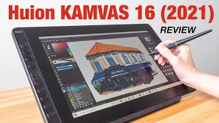 Review Huion Kamvas 16 2021 pen display [upl. by Lyrehc550]