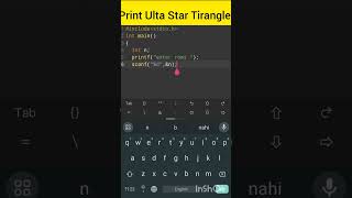 Write a Program to Print Pattern  Ulta Star Tirangle in C [upl. by Oicnaneb66]