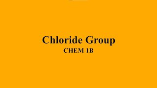 Qualitative Analysis  The Chloride Group [upl. by Yila904]