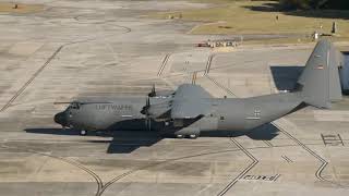 First Flight of 1st Lockheed C130J Super Hercules for the Luftwaffe German Air Force [upl. by Griffy732]