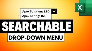 How to Create Searchable Dropdown Lists in Excel  No VBA [upl. by Ellenaej]