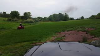 Kubota B2100 with custom turbo mowing overgrown grass like a pro [upl. by Filbert959]