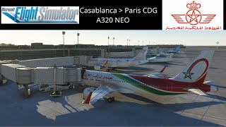 vol Casablanca  Paris CDG en A32NX  MSFS [upl. by Aillimat773]