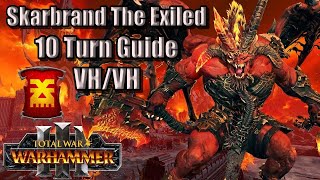 Skarbrand The Exiled 10 turn guide Total War Warhammer 3  Khorne  Immortal Empires [upl. by Domineca36]