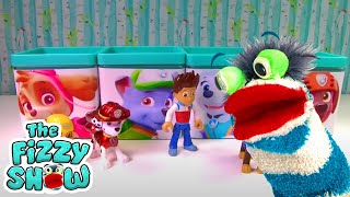 Fizzy Plays With Paw Patrol And Disney Princess Slime Bottles  Fun Compilation For Kids [upl. by Anisamot]