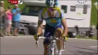 Alberto Contador DESTROYS Lance ArmstrongTour de France 2009 Verbier [upl. by Edgerton142]