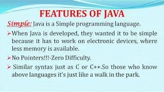 Features of Java Language [upl. by Toscano]