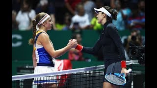 2017 WTA Finals Singapore  Garbiñe Muguruza vs Jelena Ostapenko  WTA Highlights [upl. by Nylesaj]