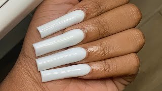 EVERYTHING YOU NEED TO DO POLYGEL FOR BEGINNERS  Easy White Polygel Nails Tutorial [upl. by Dnumde]