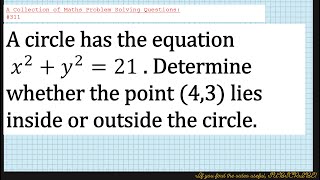 A Collection of Maths Problem Solving Questions311 Circles [upl. by Bigler]