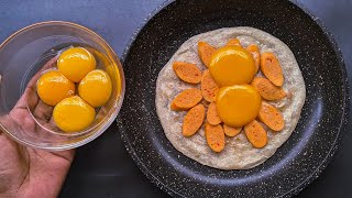 Cover the Eggs with Tortilla Delicious Recipe in 5 minutes Breakfast Idea with Eggs [upl. by Olegnaleahcim]