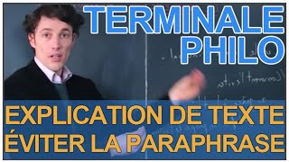 Lexplication de texte  éviter la paraphrase  Philosophie  Terminale  Les Bons Profs [upl. by Ennoirb]