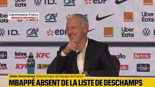 Equipe de France  Kylian Mbappé encore absent  les explications de Didier Deschamps [upl. by Ervin381]