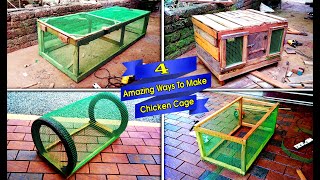 4 Amazing Ways To Make Chicken Cage at Your Home  DIY Birds Cages Ideas [upl. by Enoch]