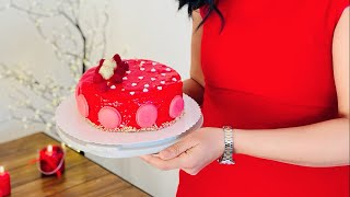 Entremets framboise  gâteau glacé  كيكة بتوت العليق جميلة و رائعة المذاق فكرة لعيد الحب [upl. by Tonkin]