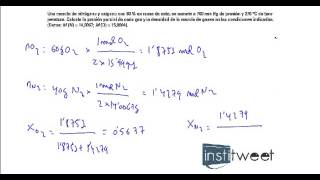 ejercicio resuelto calcular la presiones parcial fracci¦n molar y densidad de u [upl. by Judon]