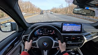 2021 BMW M550i xDrive  POV Test Drive  060 [upl. by Ahserak577]