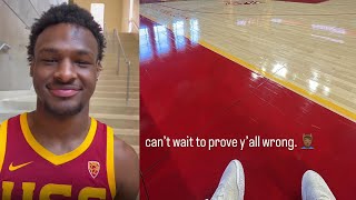 First Look At Bronny James First Practice With USC [upl. by Milicent]