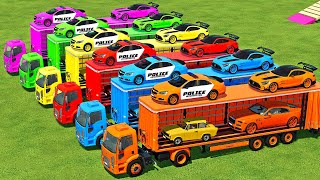 TRANSPORTING BMW M5 amp PORSCHE TAYCAN S CARS WITH ISUZU TRUCKS  Farming Simulator 22 [upl. by Idona447]