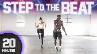 20 Minute Step to The Beat HIIT Workout NO EQUIPMENT [upl. by Ennovehc]