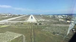 Landing at Santorini airport  Cockpit view [upl. by Lupe]