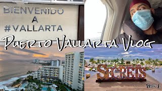 Travel VLOG Puerto Vallarta Part 1  Secrets Vallarta Bay Day 1 Room Tour  and Food Review [upl. by Llerrit]